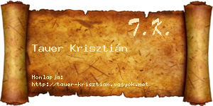 Tauer Krisztián névjegykártya